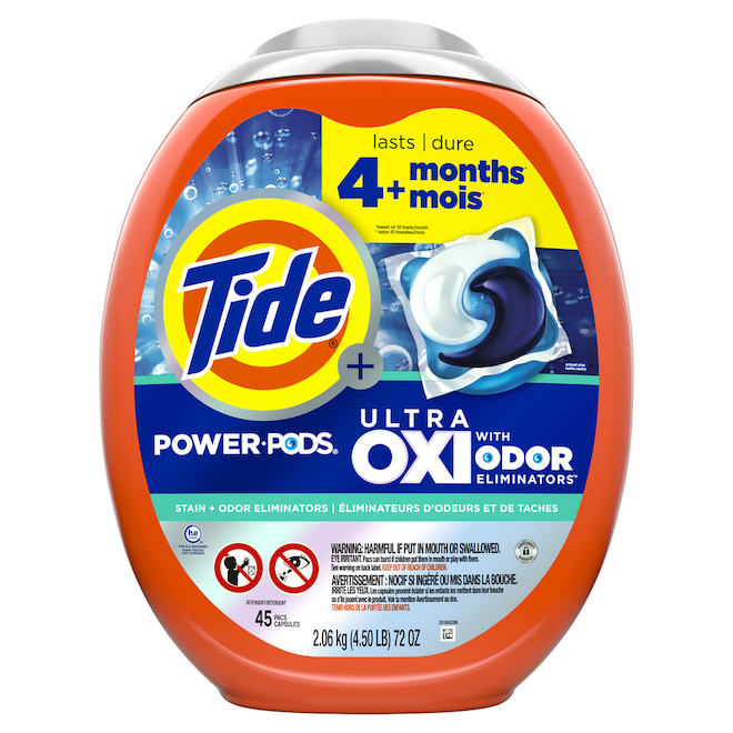 Tide Power Pods Laundry Detergent Ultra Oxi - 45 Pods