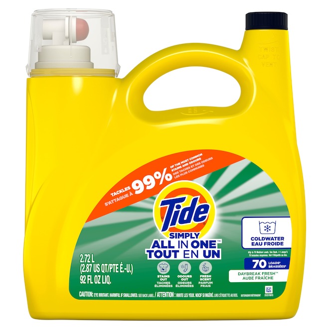 Tide Simply Liquid Laundry Detergent All-in-One 2.72-L for Cold Water with Daybreak Fresh Scent - 70 Loads