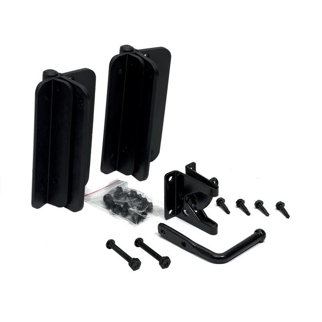 Master Halc Black Steel Self-Closing Ornamental Fence Gate Hardware Kit