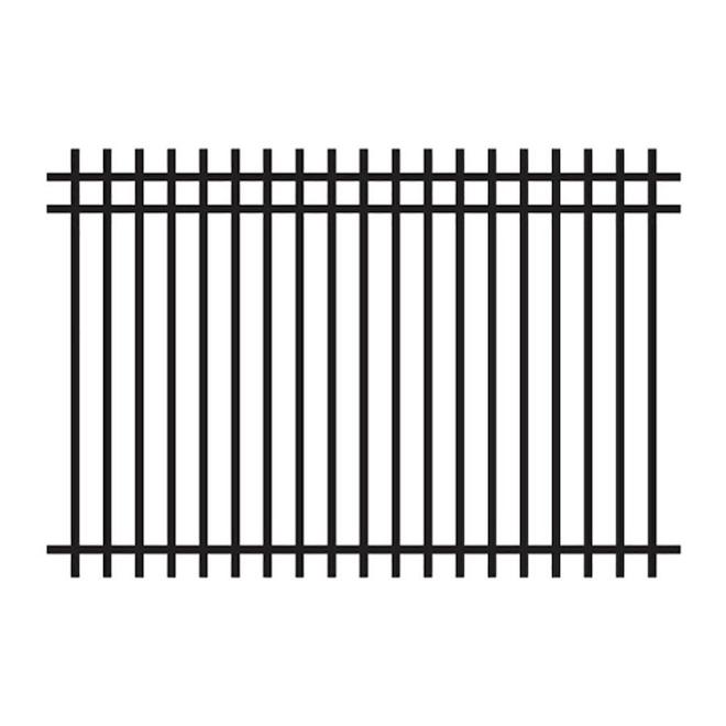 Master Halco 4-ft Black Square Top Ornamental Fence Panel