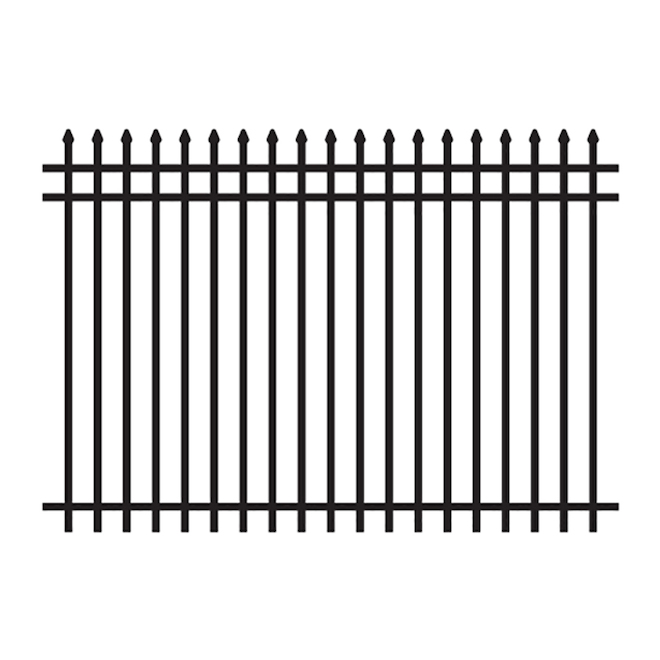 Master Halco 4-ft Black Spear Top Ornamental Fence Panel