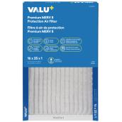 VALU+ Protection Air Filter Premium MERV 8 of 16 x 25 x 1-in - Pack of 3