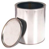 Pot de peinture vide avec couvercle, argent, métal, 946 ml