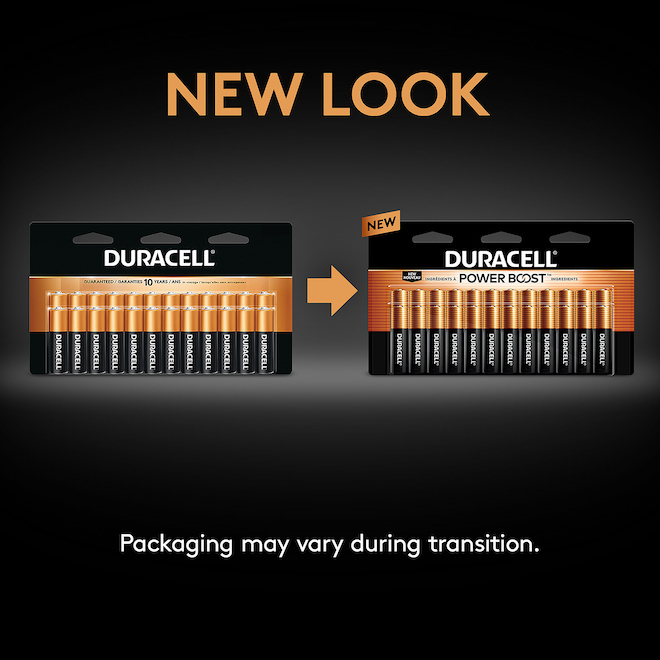 Duracell AAA Alcaline batteries Coppertop 1.5V Pack of 8 Black