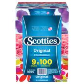 Scotties Original Facial Tissues - White - Rectangular - 2 Ply - 9 Boxes Per Pack