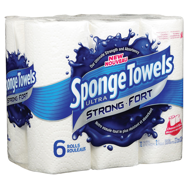 "Sponge Towels Strong" Paper Towels - 2-Ply - 6 Rolls