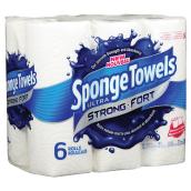 Essuie-tout Sponge Towels Fort, 2 épaisseurs, 6 rouleaux
