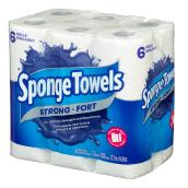 SpongeTowels Strong-Fort Paper Towels - 2-Ply Sheets - Choose-A-Size Feature - 6 Per Pack