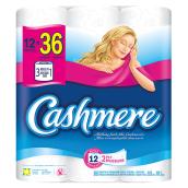Cashmere 2-ply Bathroom Tissue, 12 Triple Rolls, Dermatologist Approved, 363 Sheets per Roll