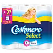 Cashmere Select Toilet paper 9 Triple Rolls = 27 Single Rolls