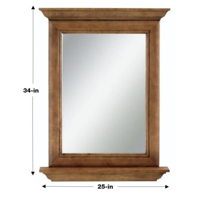 Diamond NOW Ballantyne Mocha with Ebony Glaze Rectangular Bathroom Mirror