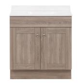 Project Source Bathroom Vanity with Sink - Brown and White - 30-in