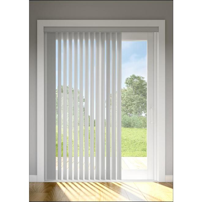 Levolor Trim+Go Cordless Grey Plastic Room Darkening Vertical Blinds (3.5-in x 84-in)