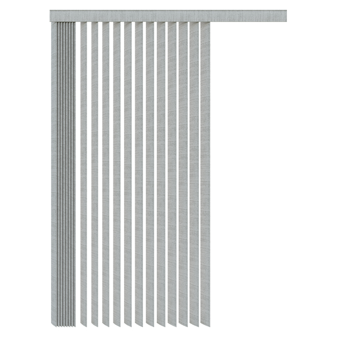 Levolor Trim+Go Cordless Grey Plastic Room Darkening Vertical Blinds (3.5-in x 84-in)