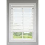 Store imitation bois LEVOLOR sans corde lattes 2 po blanc 35 po x 72 po