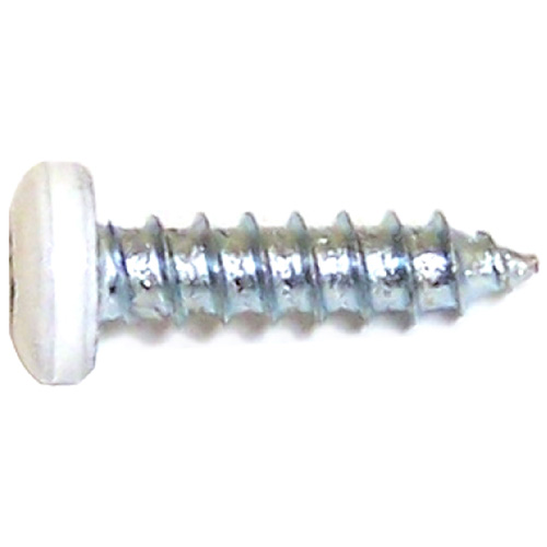 RELIABLE - White Round Head Metal Screw, #6 X 1-in., 100/Pack