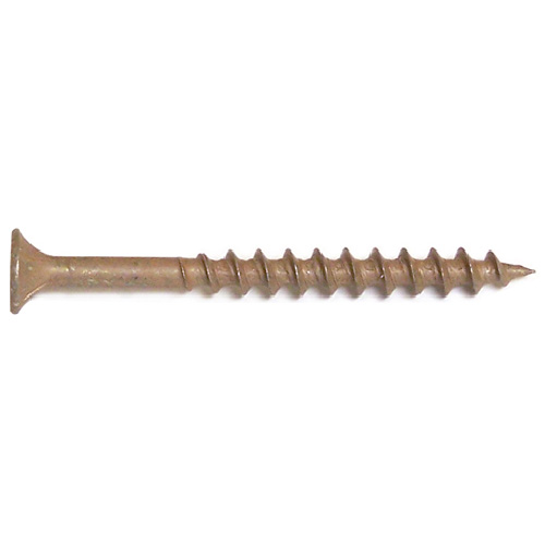 Vis pour bois traité Attaches Reliable, tête trompette, empreinte carrée, brunes, no 8 x 2 po L., boîte de 100