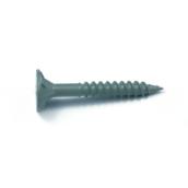 Reliable Wafer Head Cement Panel Screws with Serration - Grey Steel - Fine Thread - 100 Per Pack - #8 x 1 5/8-in