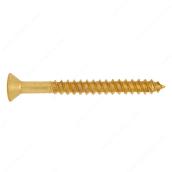 Reliable Fasteners Flat Head Wood Screws - #4 x 1/2-in - Brass - 12 Per Pack - Square Drive