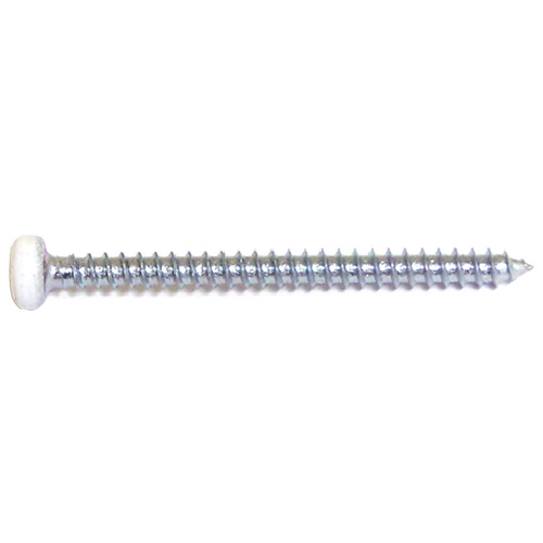 Reliable Metal Screws - White Pan Head - Steel - Square Drive - #8 dia x 1/2-in L - 12-Pack
