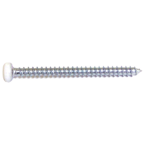 Reliable Fasteners Metal Screws - White Painted Pan Head - Steel - Square Drive - #8 dia x 2 1/2-in L - 5-Pack