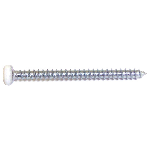 Reliable Fasteners Metal Screws - White Pan Head - Square Drive - Steel - #8 dia x 2-in L - 100-Pack