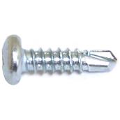 Vis en acier zingué de Reliable, no 10, 3/4 po, autoperceuses, empreinte carrée, paquet de 8
