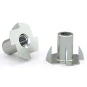 Reliable Fasteners 4-Prong Tee Nuts - Zinc-Plated Steel - 25 Per Pack - #10 x 5/16-in