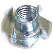 Écrous encastrés à 4 griffes de Reliable, acier zingué, 25 par boîte, 18 filets au pouce, 5/16 po L. x 7/8 po diamètre