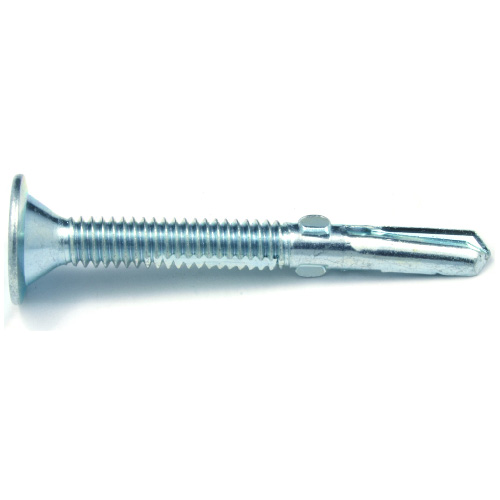 Reliable Fasteners Wafer Head Screws with Reamer - #12 x 3-in - Zinc-Plated - 2 Per Pack - Square Drive