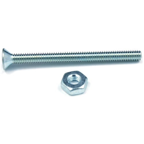 Reliable Fasteners Flat Head Screws with Nut - #6 x 3/4-in - 12 Per Pack - #1 Quadrex Drive - Zinc-Plated