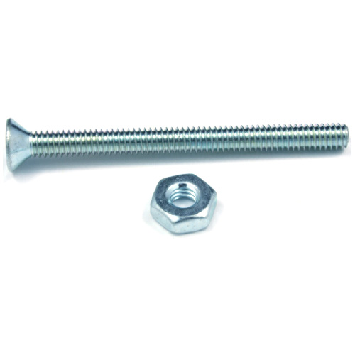 Reliable Fasteners Flat Head Screws with Nut - #6 x 1 1/4-in - 12 Per Pack - #1 Quadrex Drive - Zinc-Plated