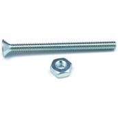 Reliable Fasteners Flat Head Screws with Nut - #6 x 1 1/2-in - 10 Per Pack - #1 Quadrex Drive - Zinc-Plated