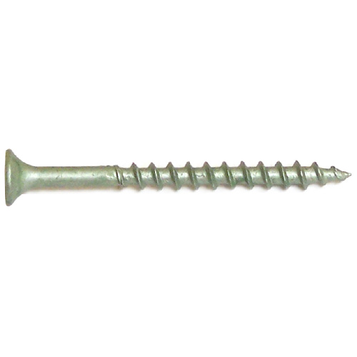 Vis pour bois traité Attaches Reliable, tête trompette, empreinte carrée, vert, no 8 x 3 po L., boîte de 1000