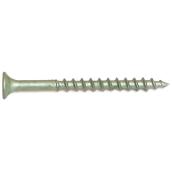 Vis pour bois traité Attaches Reliable, tête trompette, empreinte carrée, vert, no 8 x 3 po L., boîte de 1000