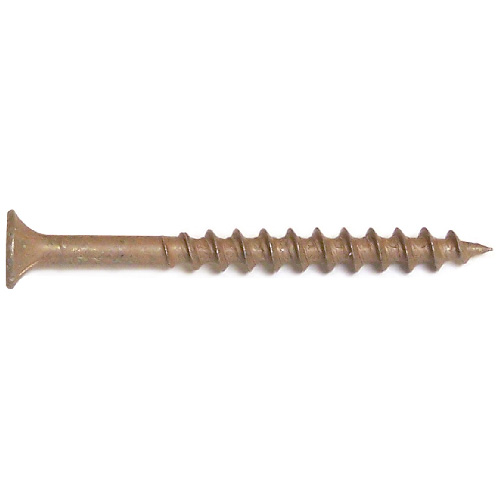 Reliable Fasteners Treated Wood Screws - Bugle Head - Square Drive - Brown Ceramic - #8 dia x 2-in L - 500-Pack