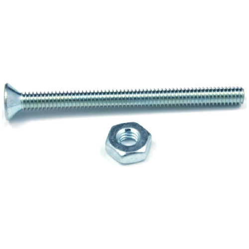 Reliable Fasteners Flat Head Screws with Nut - #8 x 2 1/2-in - 8 Per Pack - #3 Quadrex Drive - Zinc-Plated