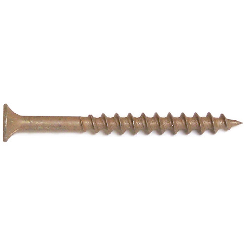 Vis pour bois traité Attaches Reliable, tête trompette, empreinte carrée, brunes, no 8 x 2 po L., boîte de 3000