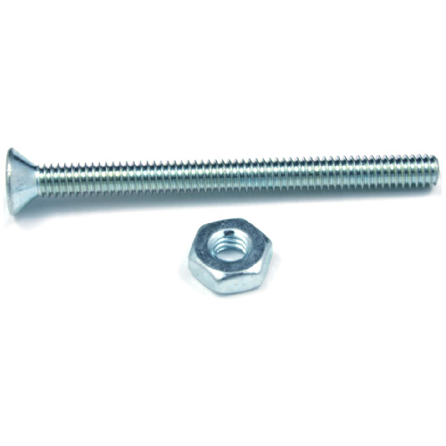 Reliable Fasteners Flat Head Screws with Nut - #10 x 3/4-in - 10 Per Pack - #2 Quadrex Drive - Zinc-Plated