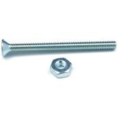 Reliable Fasteners Flat Head Screws with Nut - 1/4 x 1 3/4-in - 5 Per Pack - #3 Quadrex Drive - Zinc-Plated