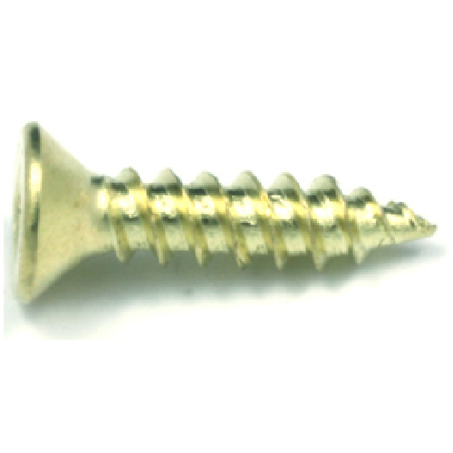 Reliable Fasteners Brass-Plated Flat-Head Wood Screws - #4 x 3/4-in - Square Drive - Partial Thread - 20 Per Pack