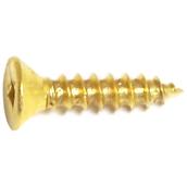 Reliable Fasteners Flat Head Wood Screws - #8 x 1 3/4-in - Brass - 100 Per Pack - Square Drive