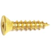 Reliable Fasteners Flat Head Wood Screws - #10 x 2-in - Brass - 100 Per Pack - Square Drive