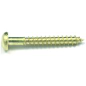 Reliable Fasteners Pan Head Wood Screws - #10 x 1-in - Brass - 5 Per Pack - Square Drive