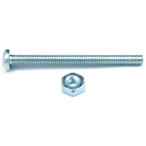 Vis à tête cylindrique avec écrous de Reliable, 1/4 po x 3/4 po, Quadrex no 3, paquet de 8, plaquées zinc