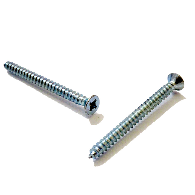 Reliable Fasteners Flat-Head Zinc-Plated Quadrex Screw - #6 x 1/2-in - Self-Tapping - Type A - 100 Per Pack