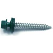 Reliable Roof Metal Screws - Dark Green Hex Head - Steel and Naoprene - #9 dia x 1 1/2-in L - 100-Pack