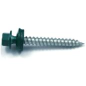 Reliable Roof Metal Screws - Dark Green Hex Head - Steel and Naoprene - #9 dia x 2-in L - 100-Pack