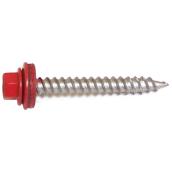 Reliable Fasteners Hex Head Roof Metal Screws with Washer - Dracotized - Red - 100 Per Pack - #8 x 1 1/2-in