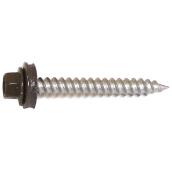 Reliable Metal Roofing Screws with Neoprene Washer - Dark Brown - 100 Per Pack - #9 x 1 1/2-in